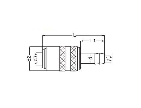 Szybkozłącze do form wtryskowych DN9 typ HASCO, do węża fi 13 mm, bez zaworu - 2
