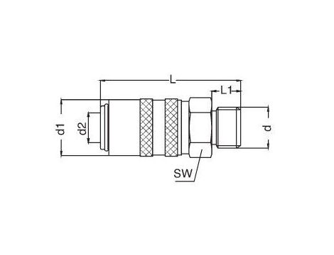 Szybkozłącze do form wtryskowych DN9 typ HASCO, G 3/8 GZ, z zaworem - 2
