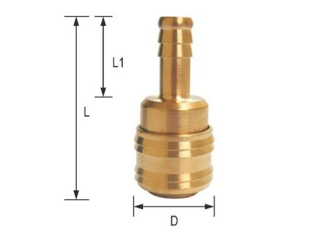 Szybkozłącze pneumatyczne DN7,2 typ 26, do węża fi 8 mm, gniazdo szybkozłącza, mosiądz - 2