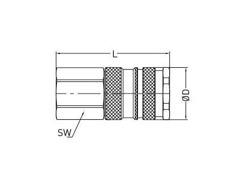 Szybkozłącze pneumatyczne DN10 typ 27, G 3/8 GW, gniazdo szybkozłącza, mosiądz/stal - 2