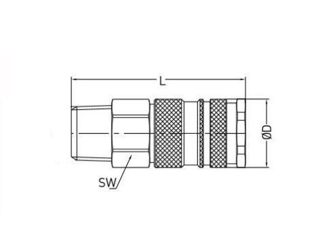 Szybkozłącze pneumatyczne DN10 typ 27, R 1/2 GZ, gniazdo szybkozłącza, mosiądz/stal - 2