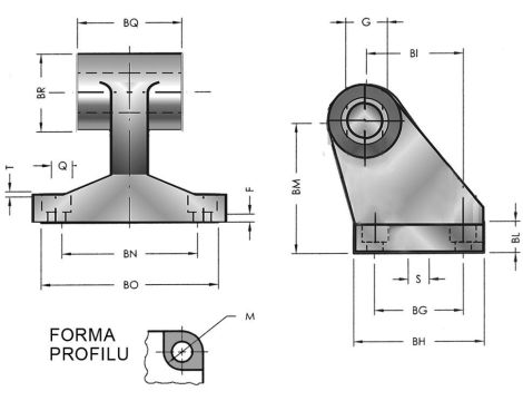 Ucho skośne D80 - 2