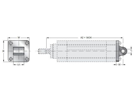 Ucho proste do siłownika pneumatycznego D63, ISO15552/6431, ISO21287, ze śrubami montażowymi - 4