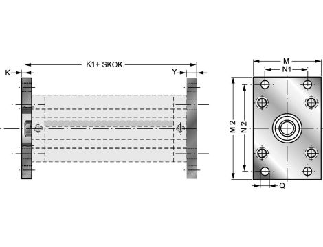 Kołnierz mocujący do siłownika pneumatycznego D40, ISO15552/6431, ISO21287, ze śrubami montażowymi - 4