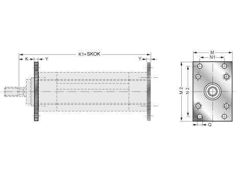 Kołnierz mocujący do siłownika pneumatycznego D50, ISO15552/6431, ISO21287, ze śrubami montażowymi - 7