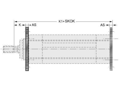 Kołnierz mocujący do siłownika pneumatycznego D100 ISO15552/6431, ISO21287, ze śrubami montażowymi - 6