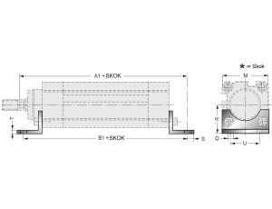 Łapa mocująca do siłownika pneumatycznego D63, ISO15552/6431, ISO21287, ze śrubami montażowymi - image 2