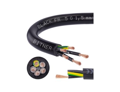 Przewód sterowniczy prądowy BiT 500 Black FR 300/500V 5x1,5 linka do ziemi Bitner /500m/