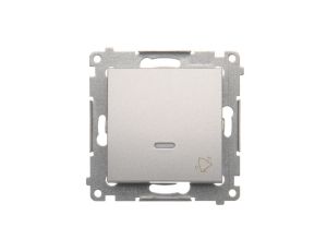 SIMON 54 Wyłącznik łącznik zwierny dzwonek z podświetleniem do ramki srebrny mat DD1L.01/43