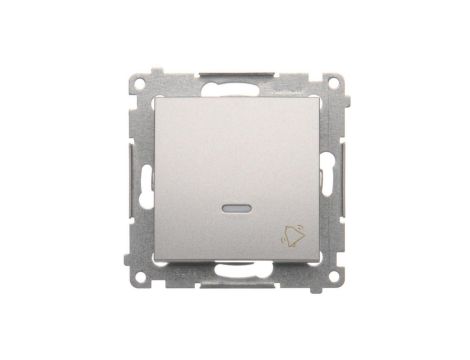 SIMON 54 Wyłącznik łącznik zwierny dzwonek z podświetleniem do ramki srebrny mat DD1L.01/43