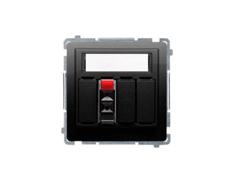 SIMON BASIC Gniazdo głośnikowe 1-krotne z polem opisowym do ramki czarny mat BMGL31.01/49