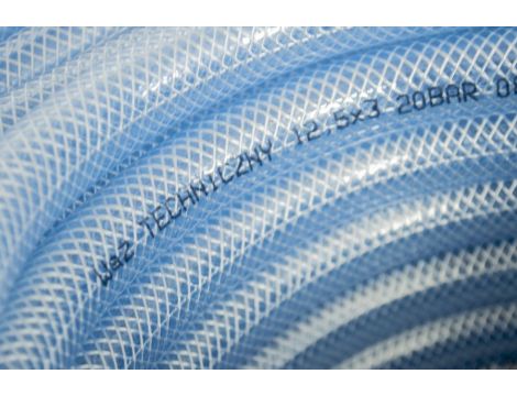 Wąż z tworzywa przezroczysty PVC techniczny fi 12,5x3 mm, 20 bar, zbrojony, rolka 50 m - 3