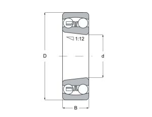Łożysko kulkowe wahliwe 1315.KC3 SNR, 75 x 160 x 37 - image 2