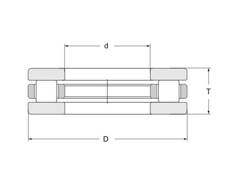 Łożysko oporowe wałeczkowe 81213 TV INA, 65 x 100 x 27 - 3