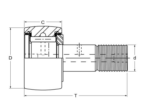 Rolka igiełkowa z trzpieniem, koncentryczna KRV35PPA FBJ, 16 x 35 x 18 - 3