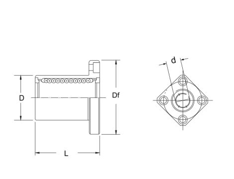 Tuleja toczna z kołnierzem LMH 13 UU FBJ, 13 x 23 x 32 - 3