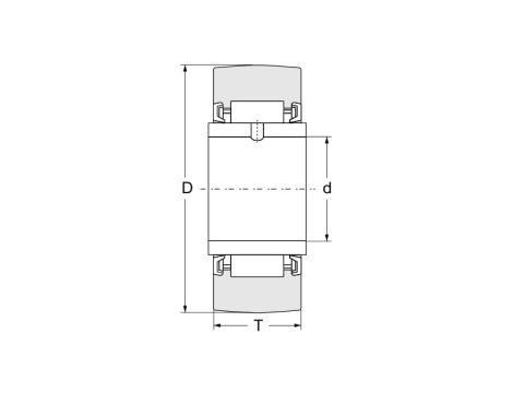 Rolka igiełkowa NA2208 2RS FBJ, 40 x 80 x 23 - 2