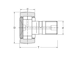 Rolka wałeczkowa z trzpieniem NUKR47 A INA, 20 x 47 x 24 - image 2
