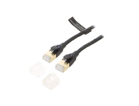 Patch cord S/FTP Cat 8 Cu PVC czarny 5m 30AWG Żyły: 8 IKIBJ