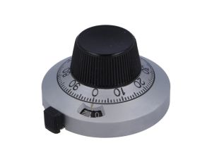 G-21-1-11 Gałka precyzyjna z licznikiem, Śr.osi: 6,35mm, Ø46x25,4mm