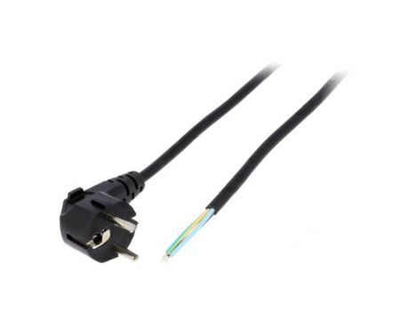 S3-3/07/2.0BK Kabel: 3x0,75mm2, CEE 7/7 (E/F) wtyk kątowy, 2m