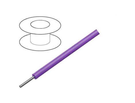 1561/24-VI005 Przewód HookUp Wire d: 24AWG drut Cu PVC fioletowy 1000V 30,5m