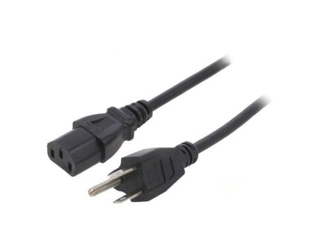 SN22-3/18/1BK Kabel: 3x18AWG, IEC C13 żeński,NEMA 5-15 (B) wtyk, 1m, 10A