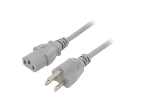 SN22-3/18/5GY Kabel: 3x18AWG, IEC C13 żeński,NEMA 5-15 (B) wtyk, 5m