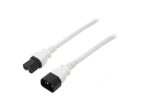 SN28-3/14/1.8WH Kabel: 3x14AWG, IEC C14 męski,IEC C15 żeński, 1,8m