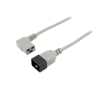 WN116-3/15/3GY Kabel: 3x1,5mm2, IEC C19 żeński kątowy,IEC C20 męski, 3m