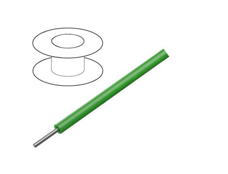 1561-GR005 Przewód HookUp Wire d: 22AWG drut Cu PVC zielony 1000V 30,5m