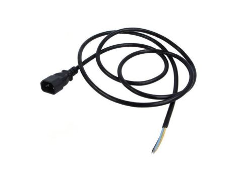 SN13-3/07/1.8BK Kabel: 3x0,75mm2, IEC C14 męski, 1,8m, 10A