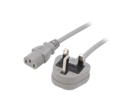 SN23-3/10/3GY Kabel: 3x1mm2, BS 1363 (G) wtyk,IEC C13 żeński, 3m, 3A