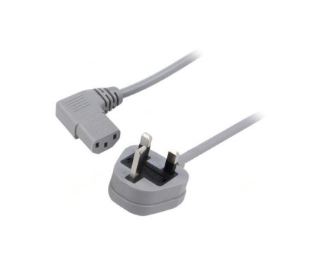 SN24-3/07/1.5GY Kabel: 3x0,75mm2, BS 1363 (G) wtyk,IEC C13 żeński kątowy prawy