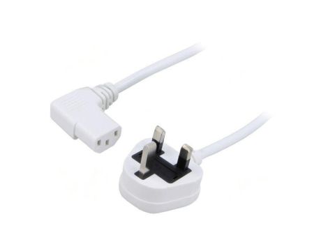 SN24-3/07/1.8WH Kabel: 3x0,75mm2, BS 1363 (G) wtyk,IEC C13 żeński kątowy prawy
