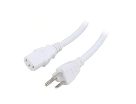 SN45-3/14/1.8WH Kabel: 3x14AWG, IEC C13 żeński,NEMA 5-15 (B) wtyk, 1,8m