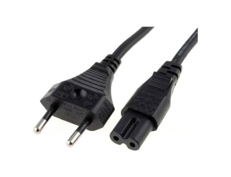 Kabel: 2x0,75mm2, CEE 7/16 (C) wtyk,IEC C7 żeński, 3m, 2,5A LT-207+503 H03VVH2-F 0.75/2C BLK 3M