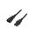 Kabel: 3x14AWG, IEC C14 męski,IEC C15 żeński, 1m, 15A LT-602+545 SJT 14/3 105C BLK 1M