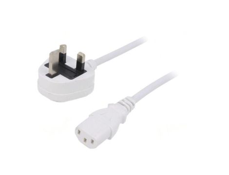 SN23-3/10/5WH Kabel: 3x1mm2, BS 1363 (G) wtyk,IEC C13 żeński, 5m, 3A