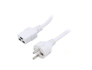 SN25-3/15/2WH Kabel: 3x1,5mm2, CEE 7/7 (E/F) wtyk,IEC C19 żeński, 2m, 16A