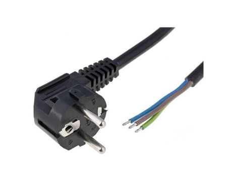 Kabel: 3x1,5mm2, CEE 7/7 (E/F) wtyk kątowy, 4m LT322 H05VV-F 3X1.5 4.0M BLK