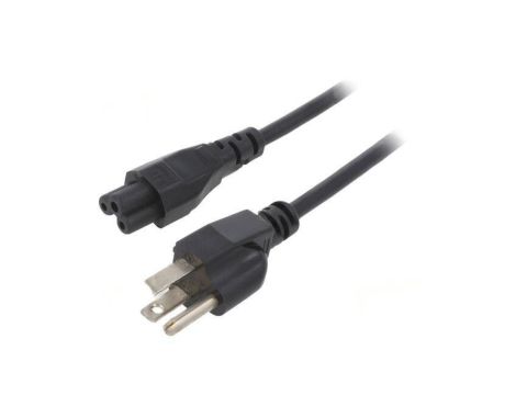 Kabel: 3x18AWG, IEC C5 żeński,NEMA 5-15 (B) wtyk, 1m LT-202+535 SVT 18/3 105C BLK 1M