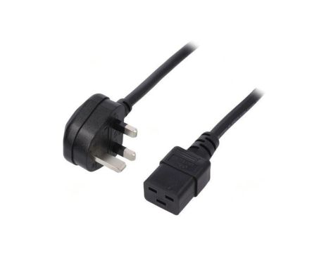 Kabel: 3x1,5mm2, BS 1363 (G) wtyk,IEC C19 żeński, 3m LT-318(13A)+549 3X1.5 BLK 3M