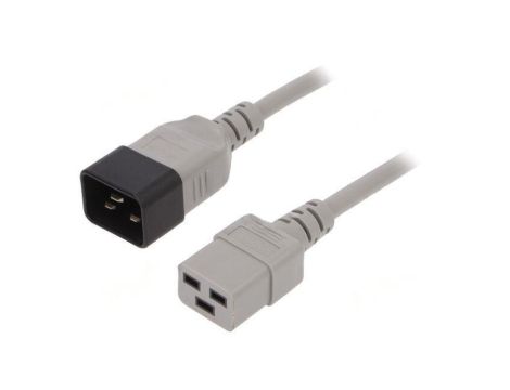 Kabel: 3x1,5mm2, IEC C19 żeński,IEC C20 męski, 1,8m LT-550+549 H05VV-F 1.5/3C GRY 1.8M