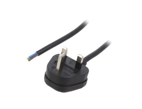 S23-3/10/1BK Kabel: 3x1mm2, BS 1363 (G) wtyk, 1m, 13A