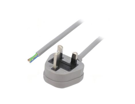 S23-3/10/1GY Kabel: 3x1mm2, BS 1363 (G) wtyk, 1m, 13A, 250V