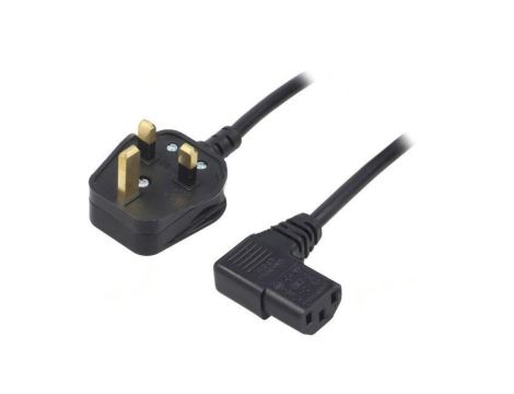 SN24-3/07/1.5BK Kabel: 3x0,75mm2, BS 1363 (G) wtyk,IEC C13 żeński kątowy prawy