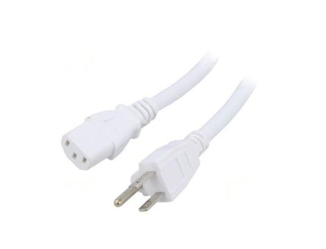 SN45-3/14/1WH Kabel: 3x14AWG, IEC C13 żeński,NEMA 5-15 (B) wtyk, 1m