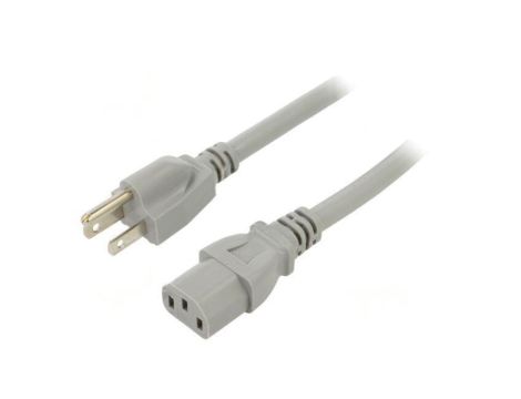 SN45-3/14/1GY Kabel: 3x14AWG, IEC C13 żeński,NEMA 5-15 (B) wtyk, 1m