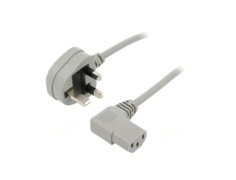 SN24-3/07/1.8GY Kabel: 3x0,75mm2, BS 1363 (G) wtyk,IEC C13 żeński kątowy prawy